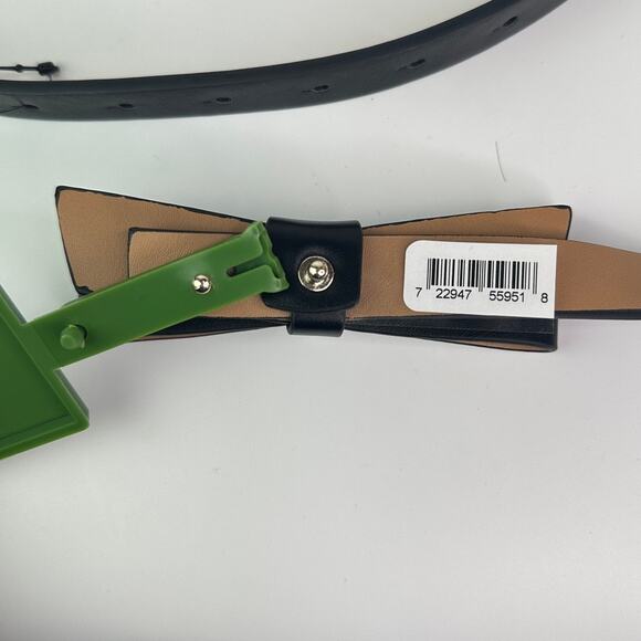 Kate Spade Black Bow with gold Spade Leather Belt in x-Large